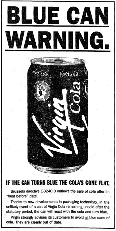 virgin cola blue can